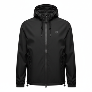 เสื้อแจ็คเก็ตกันลมสำหรับวิ่งกีฬากลางแจ้ง แบบสั่งทำพิเศษสำหรับผู้ชาย ระบายความชื้น กันลม มีฮู้ดและกระเป๋า - Product Image 5