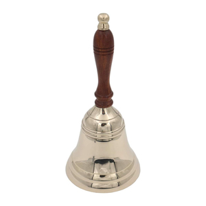 CANPTAIN'S 8 pouces laiton gravé Table main cloche brun foncé manche en bois meilleur réglage pour la décoration de la maison Logo d'impression personnalisé pour - Product Image 1