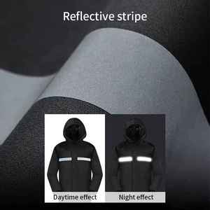 Modern Person Reflective Nylon <b>Motorcycle</b> Raincoat Detachable Hood Waterproof Outdoor Camping <b>Tour</b> Rainwear - Product Image 6