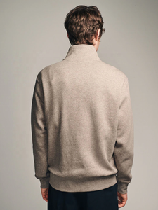 Sudadera de Forro Polar Personalizada OEM/ODM con Cierre de Cremallera, Cuello Alto, Hombros Caídos, Logotipo Bordado, Color Beige Sólido, para Invierno - Product Image 5