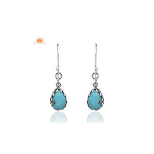 Meilleure vente Boucles d'oreilles pendantes en argent sterling naturel Kingman Turquoise Gemstone pour fabricant de bijoux pour femmes - Product Image 2