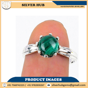 ใหม่ทำด้วยมือ925แข็งแหวนเงินแท้เครื่องประดับทรงกลมมรกตสีเขียวแหวนตั้งค่าง่ามโอเอ็มเครื่องประดับ OEM - Product Image 2