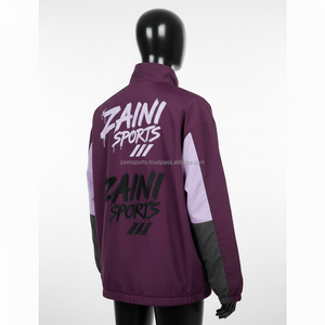 เสื้อแจ็คเก็ตกันลมน้ำหนักเบาสำหรับผู้ชาย ผ้าริปสต็อปทนทาน สีม่วง ดีไซน์สองสี พร้อมป้ายแบบกำหนดเอง - Product Image 6