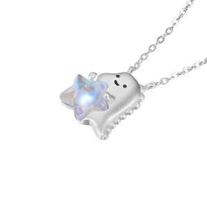 Collier pendentif Jeulia Hug Star mignon dinosaure pierre de lune - Product Image 3