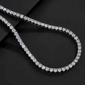 Collar de tenis de diamante Moissanite de corte redondo de estilo Vintage, colgante fino para compromiso, regalo de boda, fiesta o aniversario - Product Image 4