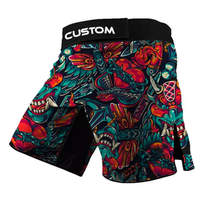 2024 nuevo hecho de fábrica al por mayor liso elástico lucha Mma Kick Boxing corto algodón/poliéster Material lucha pantalones cortos personalizados - Product Image 2