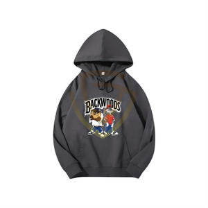 Sudaderas con Capucha de Algodón Tejido Personalizadas para Hombre de Otoño, Impresión de Serigrafía DIY, Logotipo Frontal, Servicio OEM, Patrón Sólido - Product Image 1