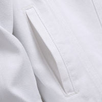 Veste pour homme Vente en gros Vêtement d'extérieur unisexe Automne Col montant enduit Blanc Premium Veste en jean déchirée Haut pour homme OEM