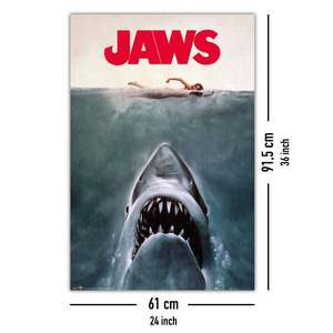 Modern Style Jaws Key Art-the Great White Shark <b>Poster</b> Black <b>Frame</b> for Wall Decor - Product Image 4