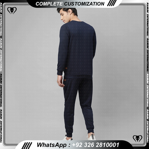 Offre Spéciale hommes vêtements de sport décontractés 2 pièces survêtement à manches longues pantalons de survêtement et sweat-shirt ensemble 100% coton été impression conception - Product Image 2