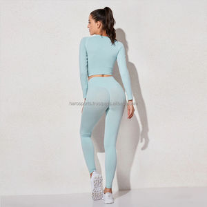 Ropa Deportiva personalizada para ejercicio, ropa de gimnasio para mujer, conjunto de Yoga sin costuras - Product Image 6