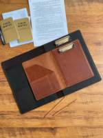 Portefeuille A4 en cuir véritable personnalisé classeur LP-0035 à la main