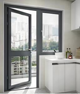 Pintu ayun depan eksterior kaca Privasi beku opsional dengan pintu Prancis berengsel aluminium muncan dengan singa