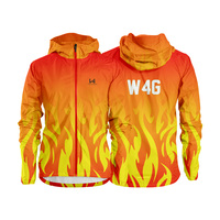 Chaqueta con Capucha y Cremallera de Nailon 100% con Patrón Impreso Personalizado, Logotipo Frontal, Impermeable, Transpirable y Ecológica