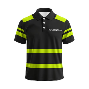 Hot <b>Sale</b> Custom Construction Cotton High Visibility Reflective Safety Workwear Hi Vis Work Polo Shirt - Product Image 3