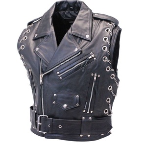 Chaleco de cuero con cremallera a la moda, chaqueta de cuero sin mangas, chaleco de Pu con Bolsillos y cuello vuelto, Chaleco de cuero, chaleco personalizado - Product Image 1