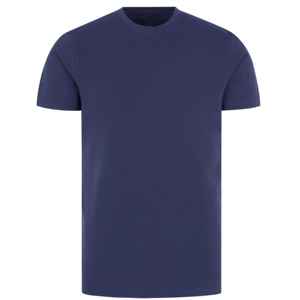 Conjunto de pijama de camiseta lisa azul marino 100% conjunto de salón de punto de algodón ropa de dormir cómoda con Camiseta de cuello redondo y pantalones con cordón - Product Image 2