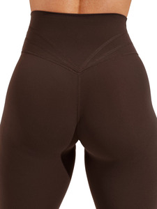 Pantalones de Yoga para gimnasio de cintura alta para mujer, mallas acampanadas de Color sólido personalizadas con función de levantamiento de glúteos - Product Image 3