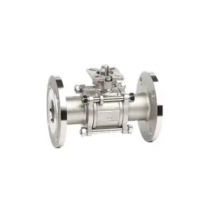 Stainless Steel 3 Pieces Ball Valve 1'' ANSI DIN ISO Flange Ball Valve Compatible