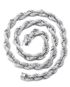 เพชรโมอิสซาไนต์เกรดพรีเมียม 9.7 มม. สร้อยคิวบา เงินแท้ชุบทองคำขาว 14K ทองคำแท้ แฟชั่นฮิปฮอป สำหรับงานปาร์ตี้ งานแต่งงาน ของขวัญ 18 นิ้ว - Product Image 1