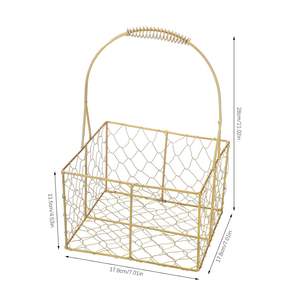 Cesta de Flores para Niña de las Flores en Oro Champán: Decoración de Boda (Imperfecta) - Product Image 5