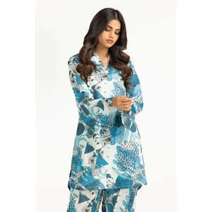 Conjunto Casual Azul Estampado de 2 Piezas para Mujer, Primavera/Verano, Talla XS/XS - Product Image 1