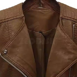 Vente en gros Veste en cuir pour femme à la mode Veste en cuir PU pour femme Veste en cuir de haute qualité - Product Image 3