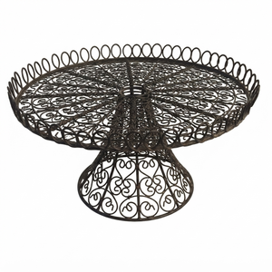Premium Round Metal <b>Storage</b> Basket With Floral Design Rust Resistant Standing Type For Kitchen Living Room Decor - Product Image 3