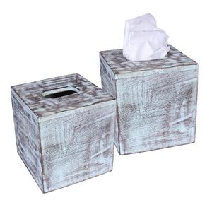 Porte-serviettes en bois de qualité supérieure au design unique avec bâton en métal, boîte en bois de papier de soie profond de forme carrée - Product Image 3