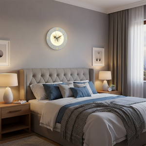 Lampe murale numérique LED KILYN, horloge carrée décorative en cristal, motif paysager, décoration intérieure, utilisation scolaire, électrique, motivante - Product Image 6