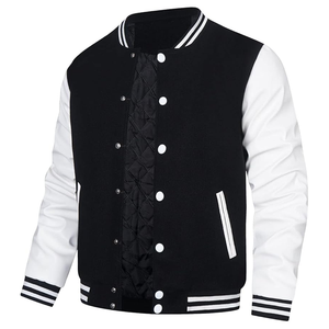 Factory Made Customized Logo Printed Men Varsity Jacket Street Wear Solid Color Plus Sizes Men Varsity Jacket - Product Image 4