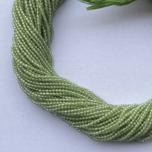 Accessoires de bijoux à bricoler soi-même haute qualité 2mm 3mm péridot naturel Micro facettes ronde collier de bijoux en perles au prix de gros - Product Image 2