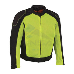 Veste de motard en maille noire professionnelle pour hommes avec armure, vêtements de moto été-hiver, équipement de sécurité pour moto pour hommes, noir-vert néon - Product Image 1