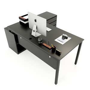 HBUC023-UConcept System Executive <b>Desk</b> 180x160 <b>Solid</b> <b>Wood</b> with Assembled Steel Legs Modern & Luxury Design for Office Building - Product Image 1