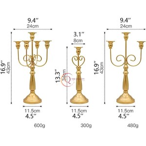<strong>Unique</strong> Design Metal Candelabra Tabletop Decorating Gold Plated Brass 5 Arms <strong>Lightning</strong> Candle Jar Newly Arrival Luxury Candelabra - Product Image 5