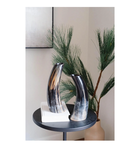 Vase à fleurs en corne de boeuf fleur en corne polie pour bureau à domicile Table bureau Restaurant utilisation pot de fleur Design moderne - Product Image 4