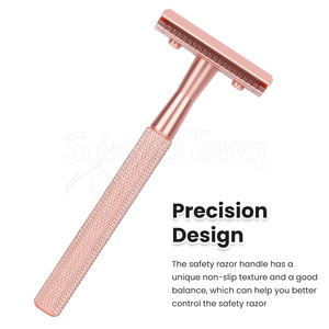 Rasoir de sécurité écologique avec manche en acier inoxydable réutilisable pour le rasage humide traditionnel et les soins de la peau - Product Image 2