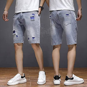 Short en jean léger et respirant pour hommes pour adultes Short en jean fabriqué avec logo personnalisé de nouvelle conception - Product Image 2