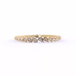 Pulsera de tenis de diamante con corte de pera de oro minimalista, pulsera apilable de moissanita, regalo de aniversario romántico para esposa - Product Image 4