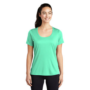 Sport-Tek Ladies PosiCharge Tri-Blend Wicking Scoop Neck <b>Raglan</b> Tee T Shirts Omen's Tri-Blend Wicking Scoop Neck <b>Raglan</b> Tee <b>Tops</b> - Product Image 1