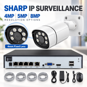 Système de Caméras de Sécurité IP PoE en Gros 4MP 5MP 8MP, Caméras Bullet Extérieures, Kit NVR H265, Vision Nocturne IP66 pour Entrepôt - Product Image 6
