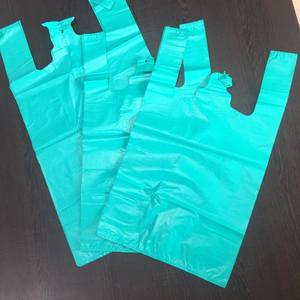 Sacs d'épicerie en plastique recyclé imprimés avec logo personnalisé avec poignées en option de conception de gousset latéral - Product Image 2