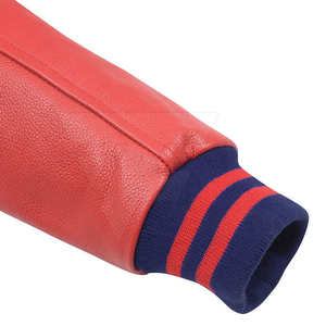 Veste universitaire de baseball d'hiver personnalisée pour hommes, tissu de laine épais avec motif, bouton de support, manches en cuir à capuche - Product Image 3