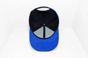 Gorra de béisbol perforada de poliéster resistente al agua estructurada con logotipo personalizable, moda joven y clásica, hecha en fábrica de Vietnam - Product Image 6