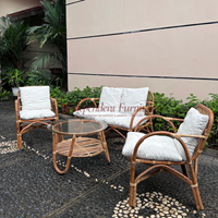 Ensemble de meubles d'extérieur en rotin naturel pour jardin, résistant aux intempéries, pour salon, maison, patio, complexe hôtelier, cour et parc - Vente en gros