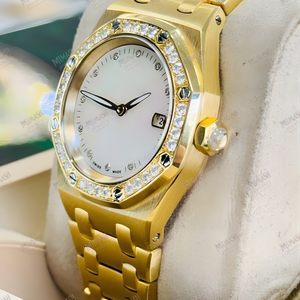 Reloj de Lujo con Diamantes Moissanite y Esfera Brillante, Piedras de Alto Brillo, Diseño Elegante, Reloj de Pulsera Impresionante - Product Image 5