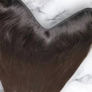 Clip de couleur brune naturelle dans l'extension de cheveux humains en forme de U cheveux indiens raides toute la journée porter perruque de cheveux humains fournisseur et fabricant - Product Image 1