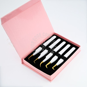 Professional Plasma White Fiber Tip Lash Tweezers 90 Degree Volume Curved Classic Eyelash Extension Diamond Grip <b>Tool</b> - Product Image 1