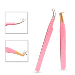 Pinzas de Acero Inoxidable para Extensión de Pestañas, Disponibles en Todos los Colores, Producto de Belleza, con Punta de Fibra y Logotipo Grabado - Product Image 5