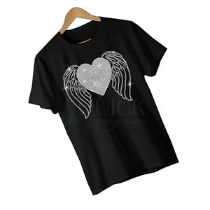 Nouveau Design 2024 coupe régulière femmes strass t-shirts col rond écologique été respirant séchage rapide fabriqué au Pakistan - Product Image 2